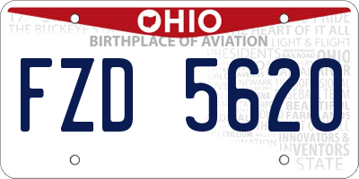 OH license plate FZD5620