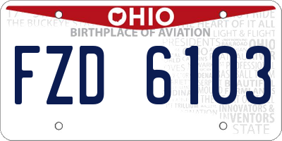 OH license plate FZD6103