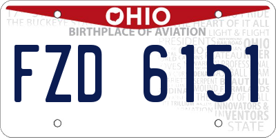 OH license plate FZD6151