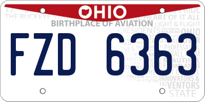 OH license plate FZD6363
