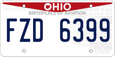OH license plate FZD6399