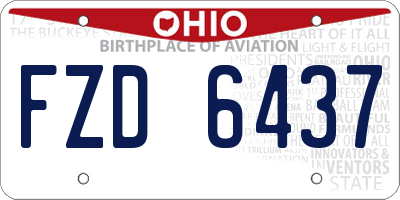 OH license plate FZD6437