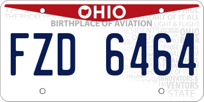 OH license plate FZD6464
