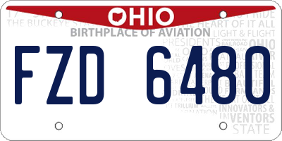 OH license plate FZD6480