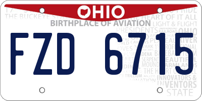 OH license plate FZD6715