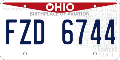 OH license plate FZD6744