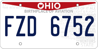 OH license plate FZD6752