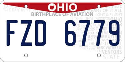 OH license plate FZD6779