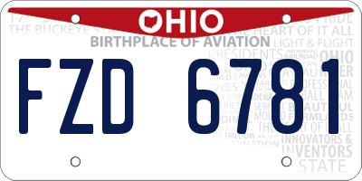 OH license plate FZD6781