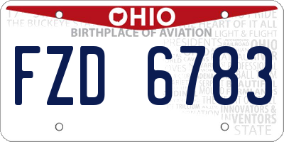 OH license plate FZD6783