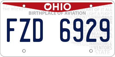OH license plate FZD6929