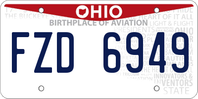 OH license plate FZD6949