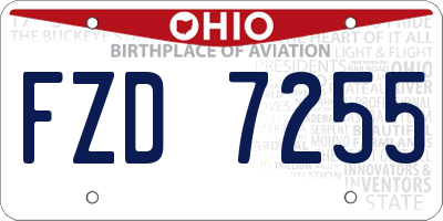 OH license plate FZD7255