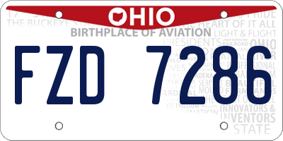 OH license plate FZD7286