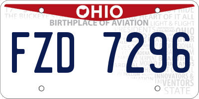 OH license plate FZD7296