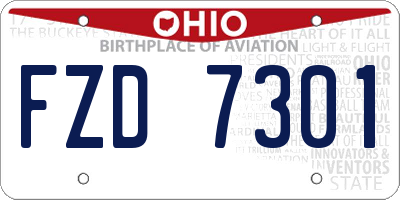 OH license plate FZD7301