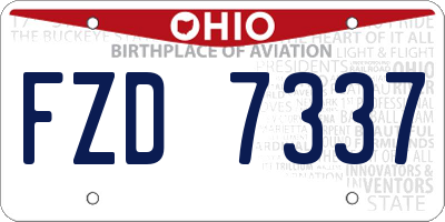OH license plate FZD7337