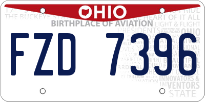 OH license plate FZD7396
