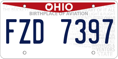 OH license plate FZD7397