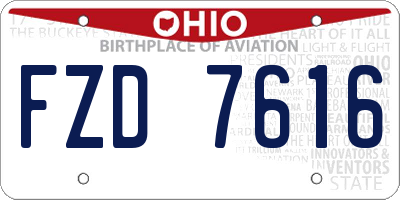 OH license plate FZD7616