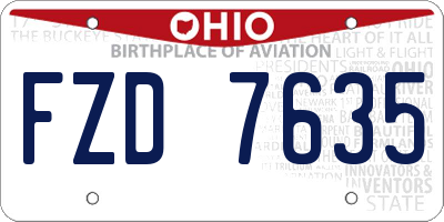 OH license plate FZD7635