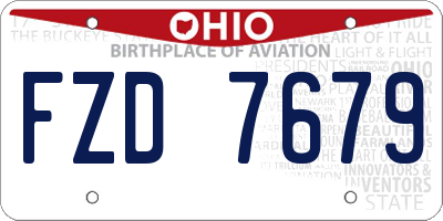 OH license plate FZD7679