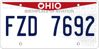 OH license plate FZD7692