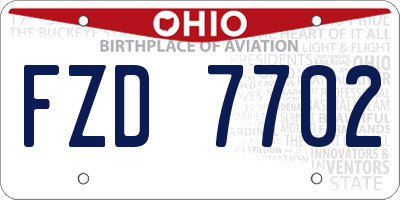 OH license plate FZD7702
