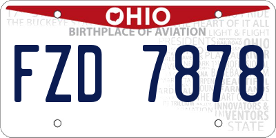 OH license plate FZD7878