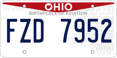 OH license plate FZD7952