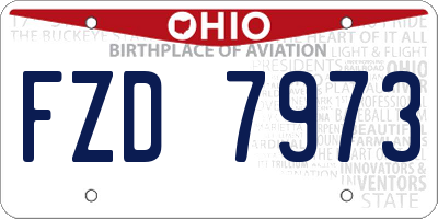 OH license plate FZD7973