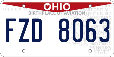 OH license plate FZD8063