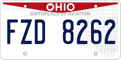 OH license plate FZD8262