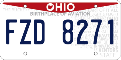 OH license plate FZD8271