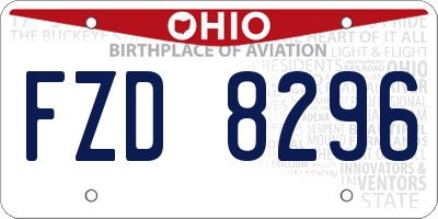 OH license plate FZD8296