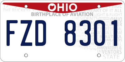 OH license plate FZD8301