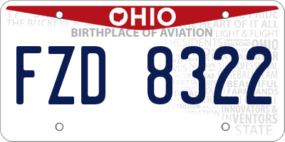 OH license plate FZD8322