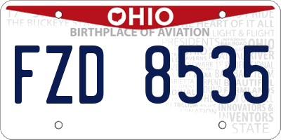 OH license plate FZD8535