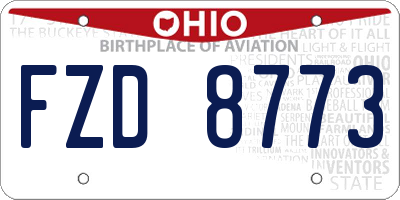 OH license plate FZD8773
