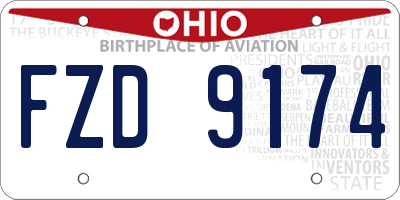 OH license plate FZD9174
