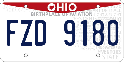OH license plate FZD9180