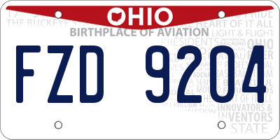 OH license plate FZD9204