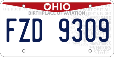 OH license plate FZD9309