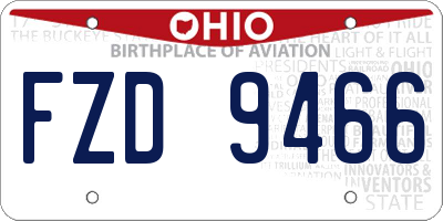 OH license plate FZD9466