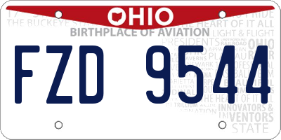 OH license plate FZD9544