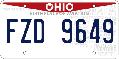 OH license plate FZD9649