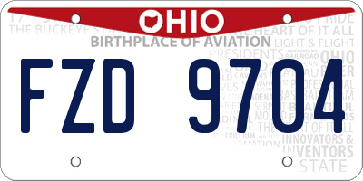 OH license plate FZD9704