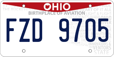 OH license plate FZD9705