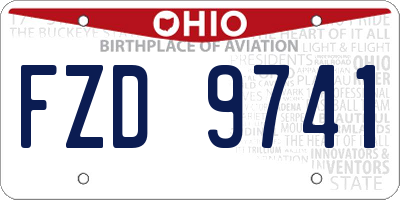 OH license plate FZD9741