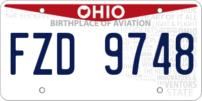 OH license plate FZD9748